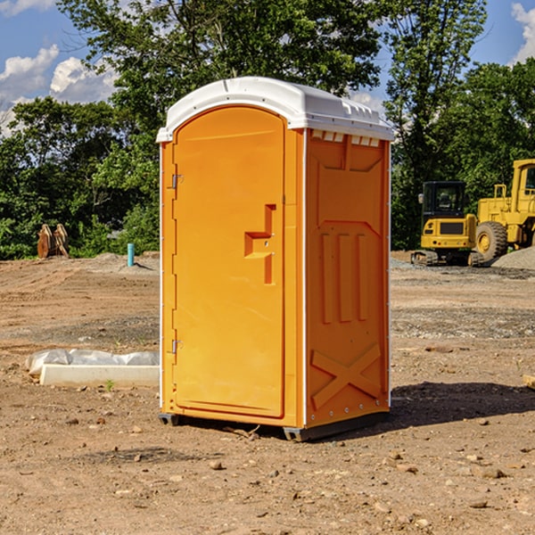 how often are the portable restrooms cleaned and serviced during a rental period in Trent Texas